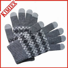 Moda invierno cálido Jacquard Señora Acrílico Guantes